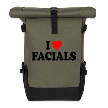I love facials - Roll Top Backpack - olive/black - Front