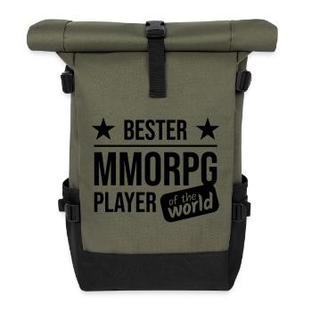 Bester MMORPG Player Of The World - Rolltop Rucksack - Olive/Schwarz - Vorne