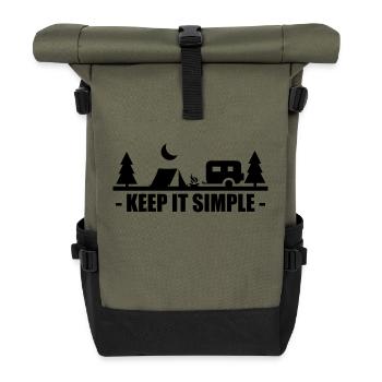 Camping camping-car caravane aventure - Sac à dos roll top - olive/noir - Devant