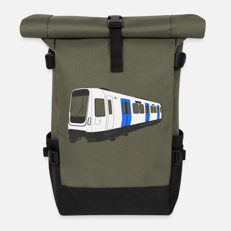 Stockholmer U-Bahn C30 - Rolltop Rucksack - Olive/Schwarz