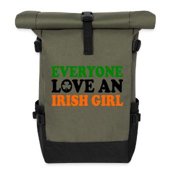 everyone loves an irish girl - Rolltop Rucksack - Olive/Schwarz - Vorne