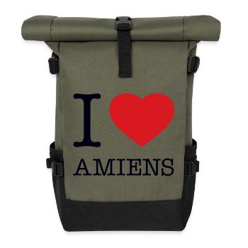 I LOVE AMIENS - Roll Top Backpack - olive/black - Front