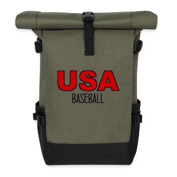 USA Baseball - US - United States of America - Roll Top Backpack - olive/black - Front