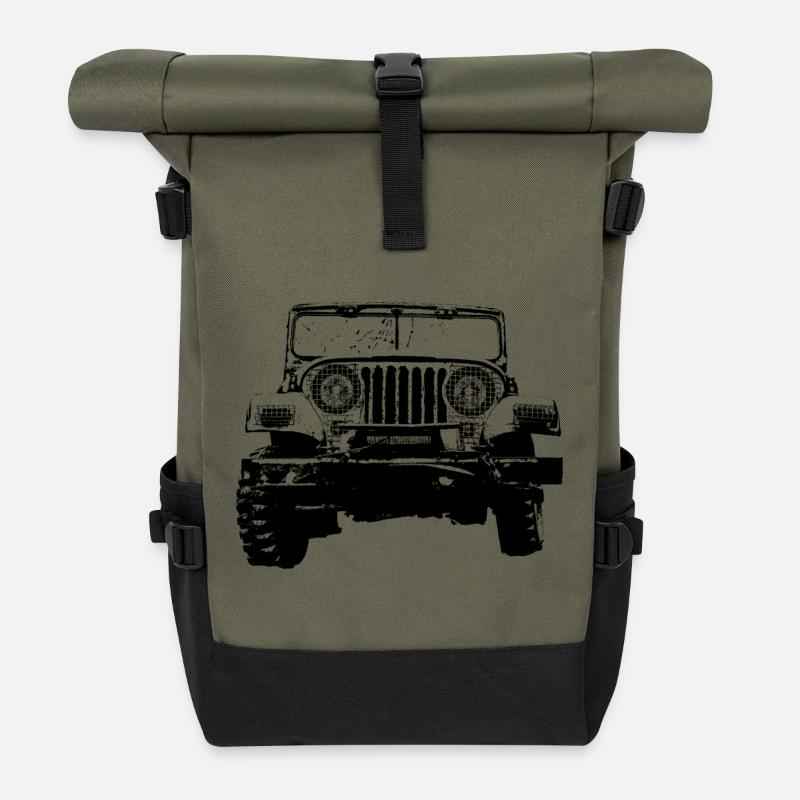 Jeep - Rolltop Rucksack - Olive/Schwarz