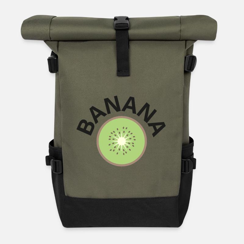 CRAZY FRUITS Collection - Roll Top Backpack - olive/black
