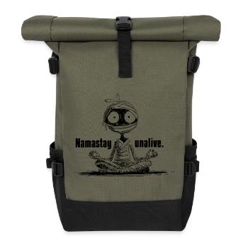 Mummy Humor Design | Funny Halloween Design - Rolltop Rucksack - Olive/Schwarz - Vorne