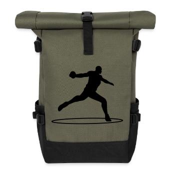 Lanceur de disque - Sac à dos roll top - olive/noir - Devant