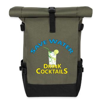 Cocktails - Roll Top Backpack - olive/black - Front
