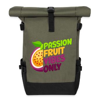 Passion Fruit Vibes Only - Rolltop Rucksack - Olive/Schwarz - Vorne