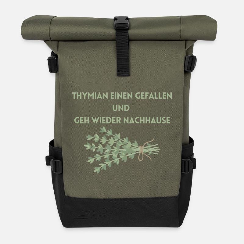 Thymian einen Gefallen und geh wieder Nachhause - Rolltop Rucksack - Olive/Schwarz