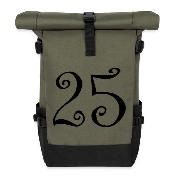 25. 25 JAHRE. 25. JUBILÄUM. 25 JAHRESJUBILÄUM. - Rolltop Rucksack - Olive/Schwarz - Vorne