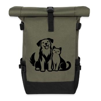 Haustiere - Rolltop Rucksack - Olive/Schwarz - Vorne