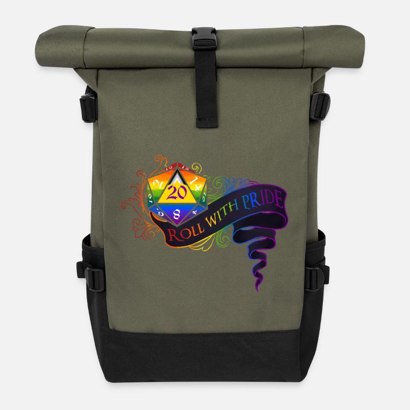 Roll with PRIDE again ! - Sac à dos roll top - olive/noir