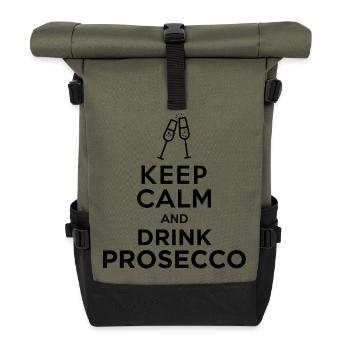 keepcalm prosecco black - Roll Top Backpack - olive/black - Front