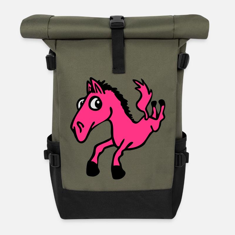 Cheval Crass - Sac à dos roll top - olive/noir