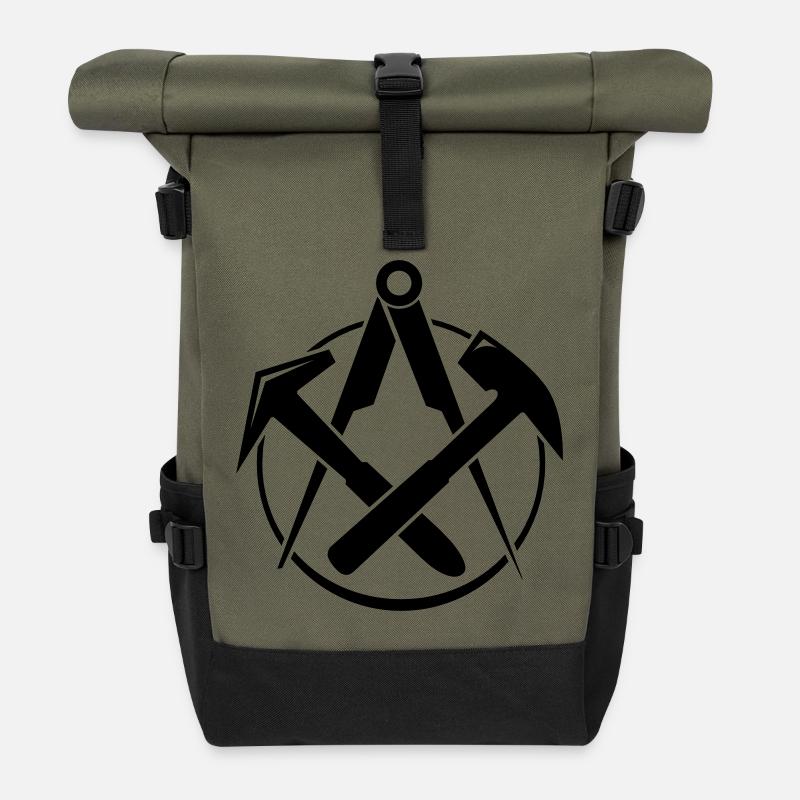 Dachdecker Zunft - Rolltop Rucksack - Olive/Schwarz