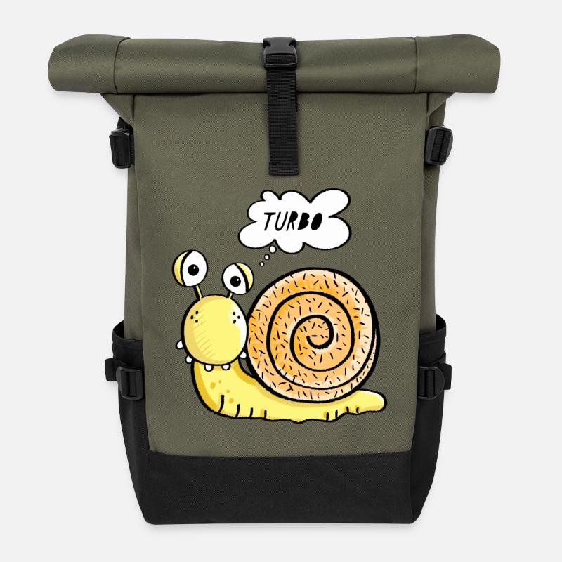 Turbo Schnecke - Rolltop Rucksack - Olive/Schwarz