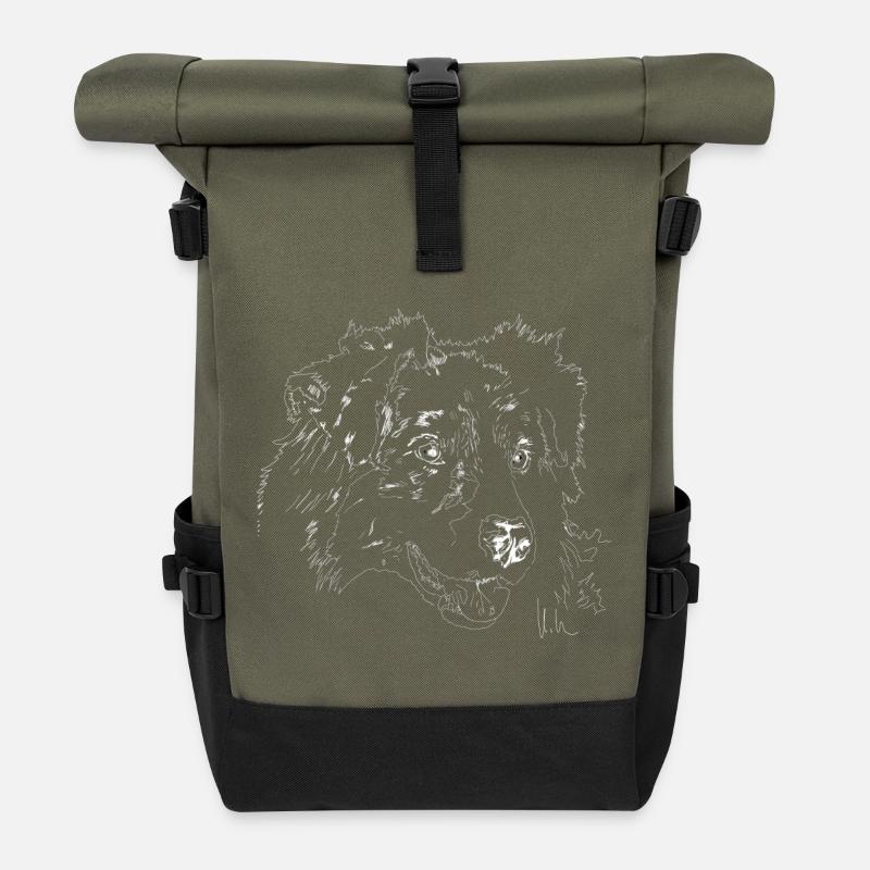 Berger australien - Sac à dos roll top - olive/noir