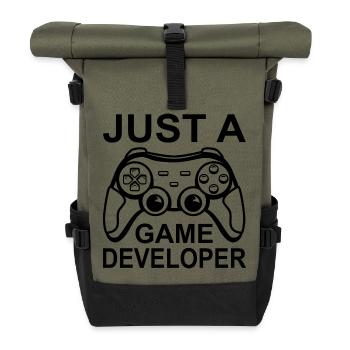 Nur ein Spieleentwickler - Rolltop Rucksack - Olive/Schwarz - Vorne