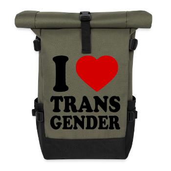 I love transgender trans gender - Sac à dos roll top - olive/noir - Devant
