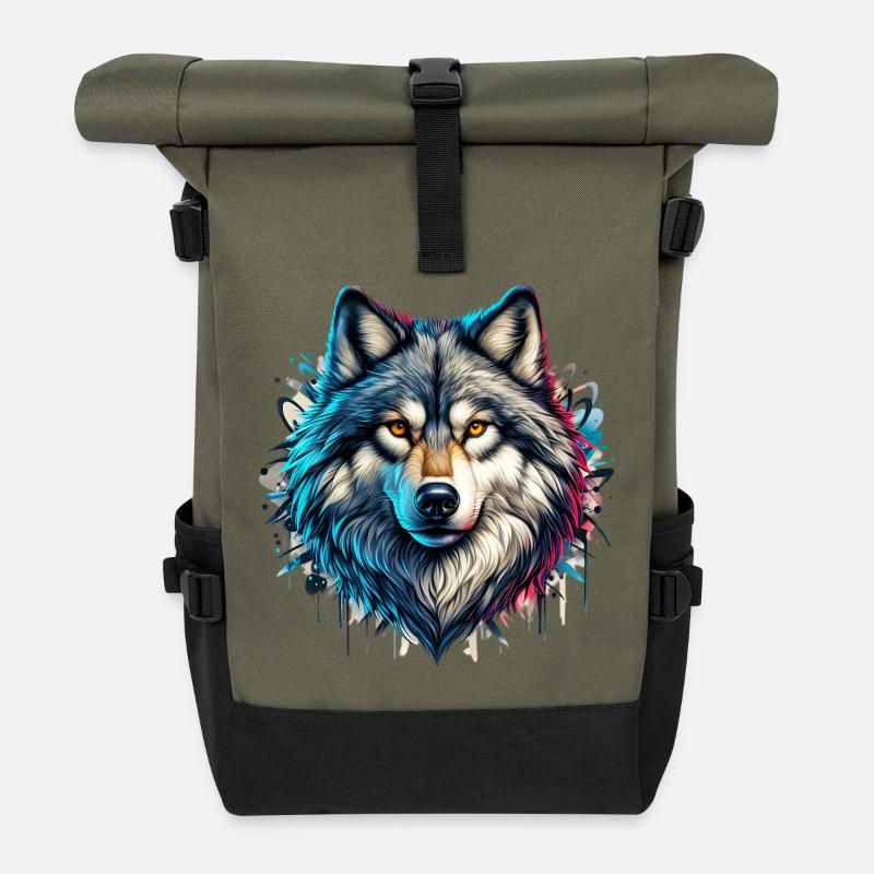 Wolf - Rolltop Rucksack - Olive/Schwarz