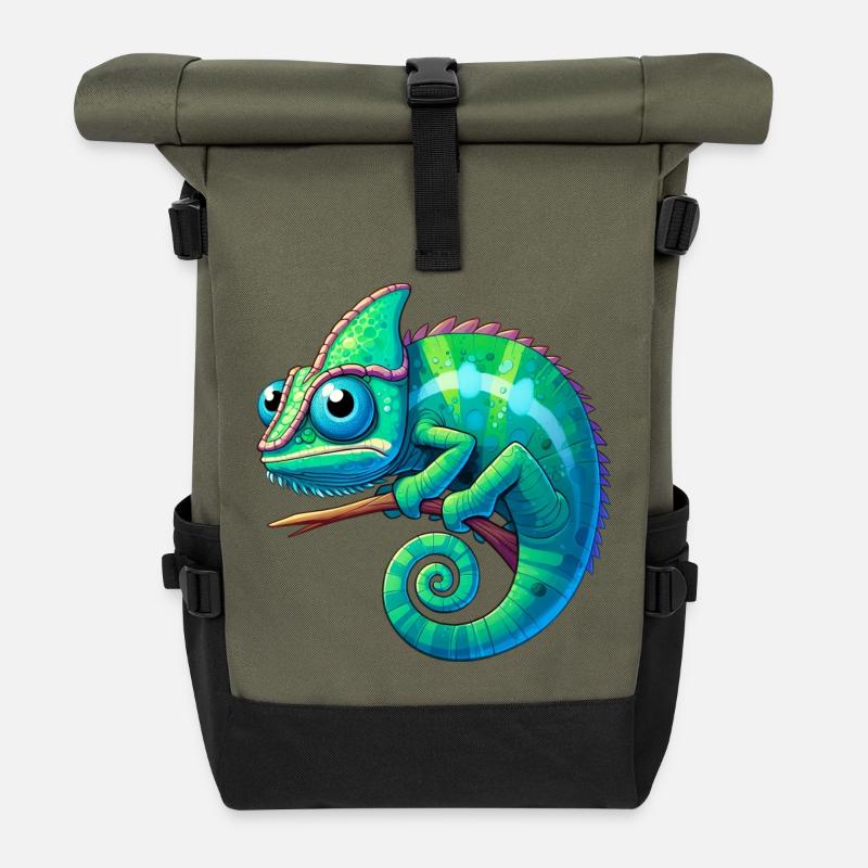 Chameleon - Roll Top Backpack - olive/black