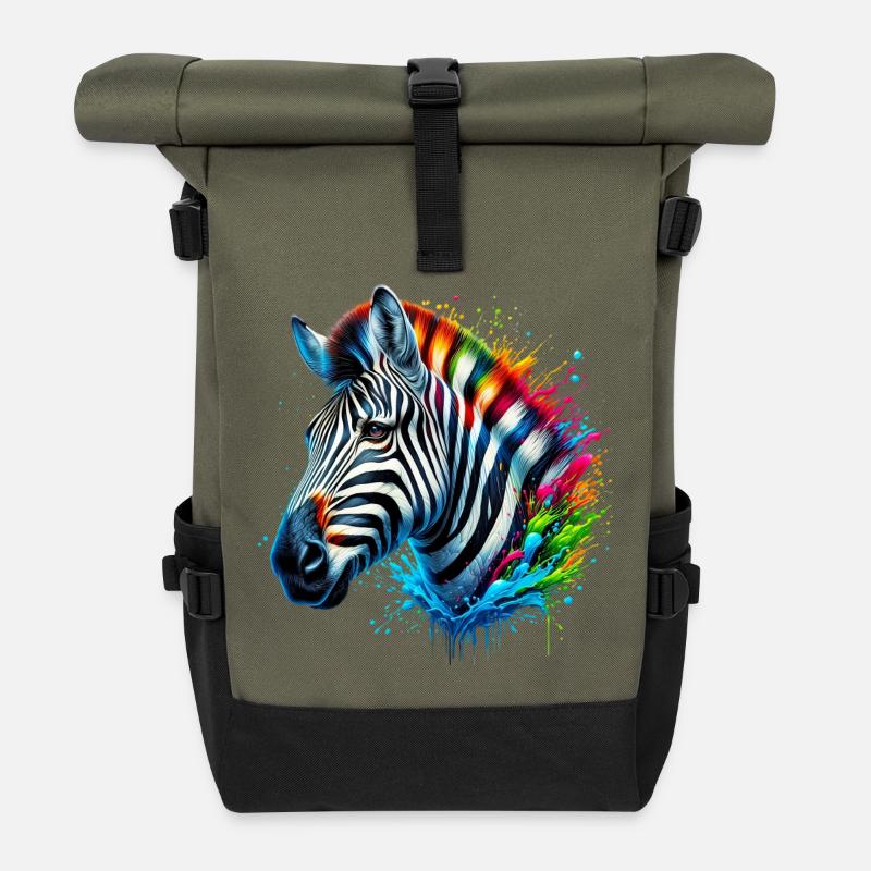 Zebra - Rolltop Rucksack - Olive/Schwarz