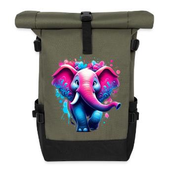Elephant - Roll Top Backpack - olive/black - Front