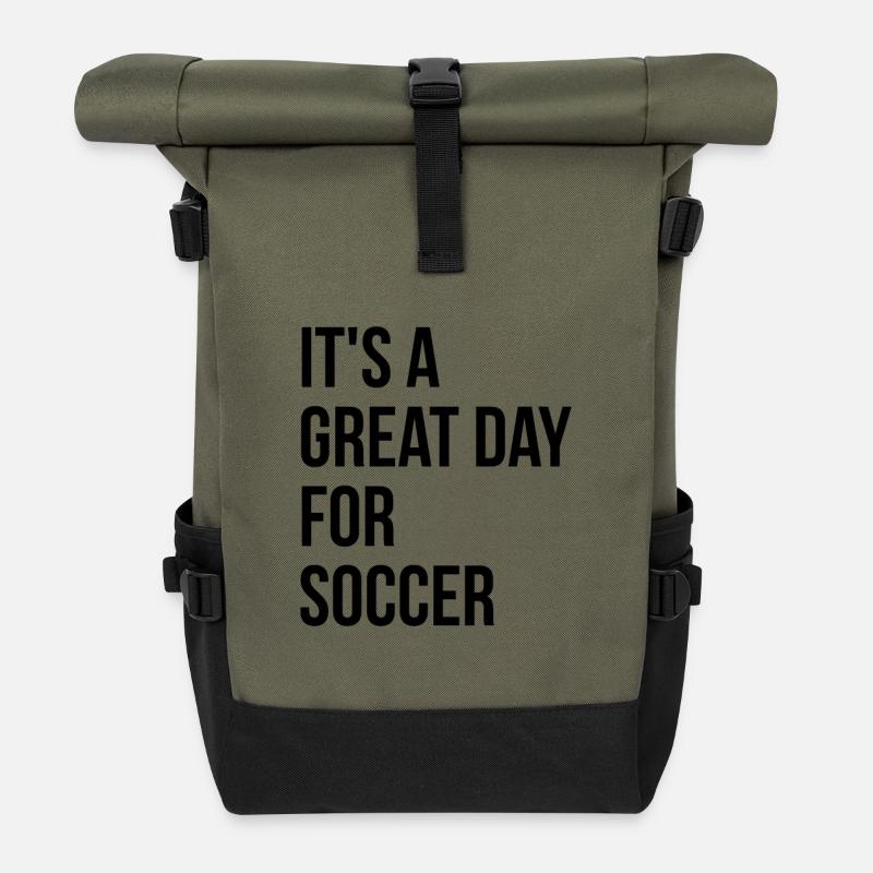 Fußball - Rolltop Rucksack - Olive/Schwarz
