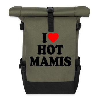 I love hot mamis - Sac à dos roll top - olive/noir - Devant