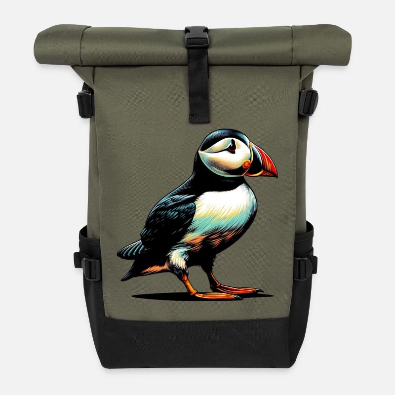 Papageitaucher - Rolltop Rucksack - Olive/Schwarz