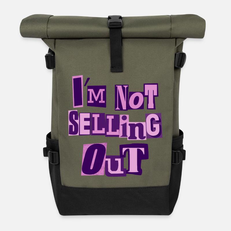 Ich verkaufe mich nicht (rosa) - Rolltop Rucksack - Olive/Schwarz