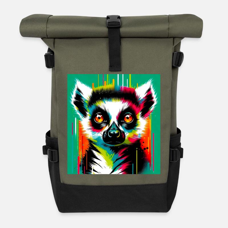 Lemur - Roll Top Backpack - olive/black