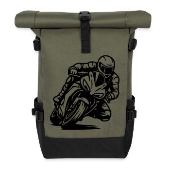 Motorrad - Rolltop Rucksack - Olive/Schwarz - Vorne