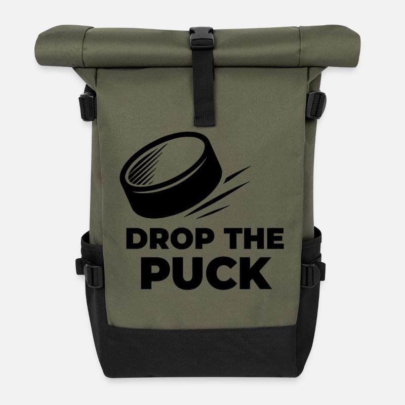 DROP_THE_PUCK - Rolltop Rucksack - Olive/Schwarz