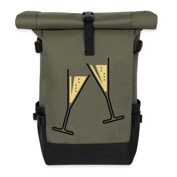 2 Sektgläser (Sekt / Trichter / Offen / 2C) - Sac à dos roll top - olive/noir - Devant