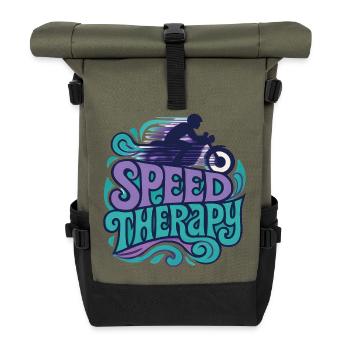 Speed Therapy - Motorcycle - Roll Top Backpack - olive/black - Front