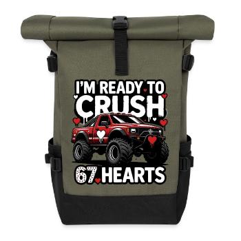 Écraser les Cœurs MonsterTruck - Sac à dos roll top - olive/noir - Devant