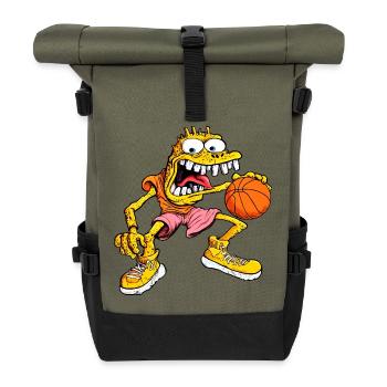 Basketball Monster Comic - Roll Top Backpack - olive/black - Front