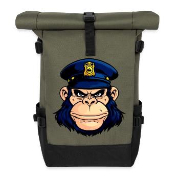 Police des singes - Sac à dos roll top - olive/noir - Devant