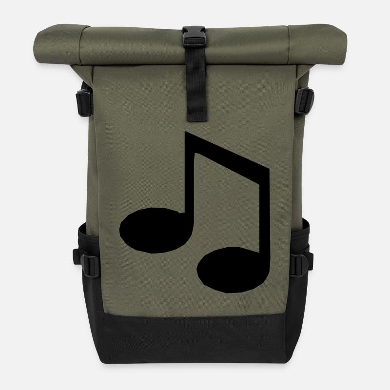 Music note - Roll Top Backpack - olive/black