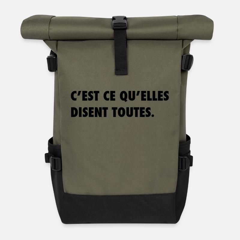 C'est ce qu'elles disent toutes - Sac à dos roll top - olive/noir
