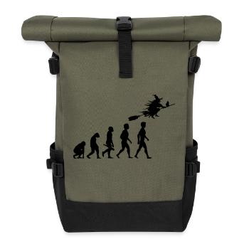hexe hexerei hexenbesen witch zauberei zaubern4 - Rolltop Rucksack - Olive/Schwarz - Vorne