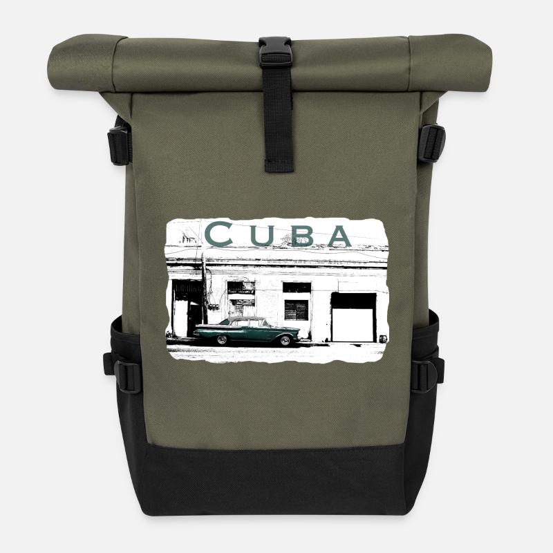 streetsofcuba - Rolltop Rucksack - Olive/Schwarz