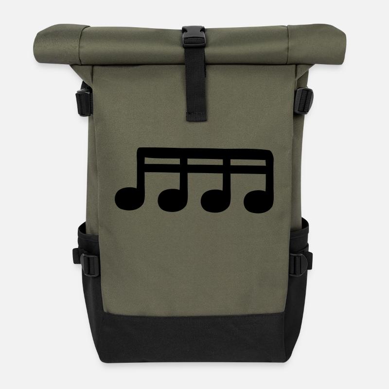 Sechzehntelnoten - Rolltop Rucksack - Olive/Schwarz