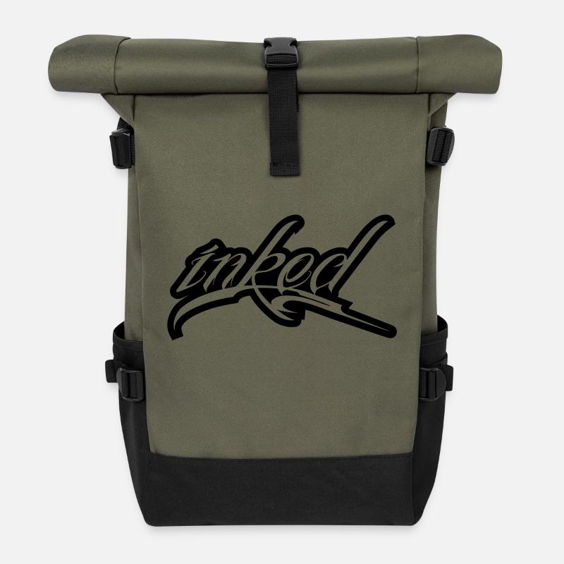 inked - Rolltop Rucksack - Olive/Schwarz