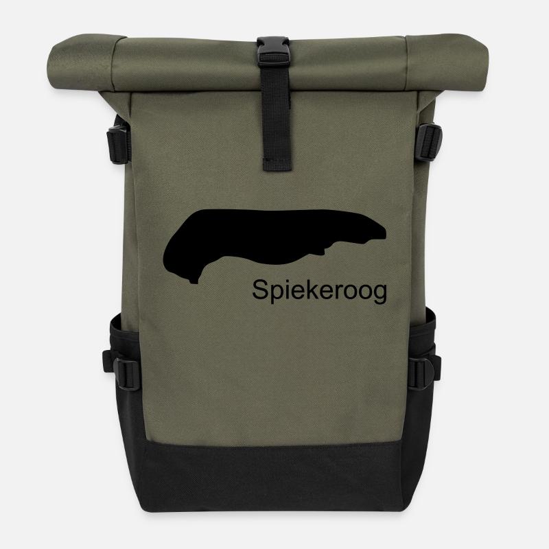 spiekeroog - Roll Top Backpack - olive/black