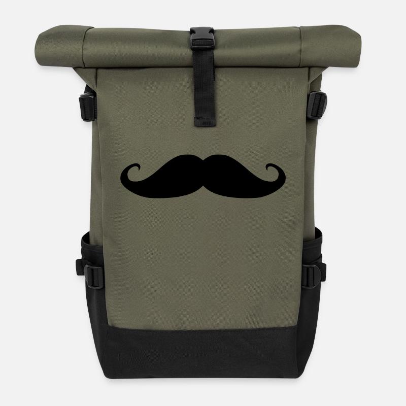 moustache - Sac à dos roll top - olive/noir