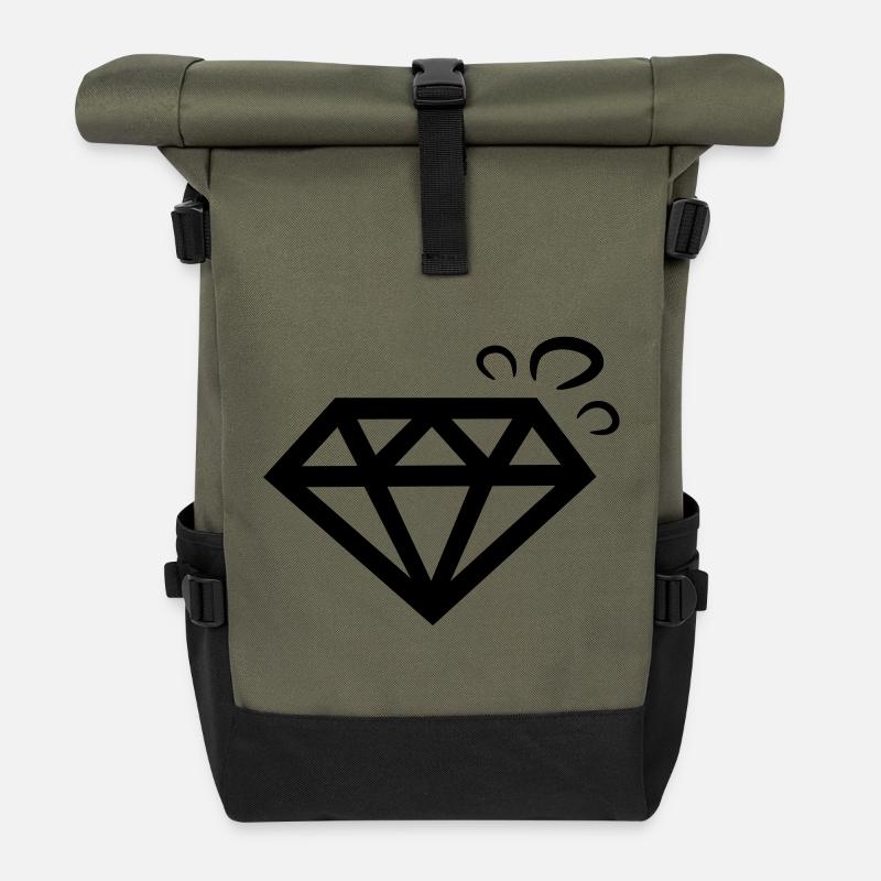 diamant diamond - Rolltop Rucksack - Olive/Schwarz
