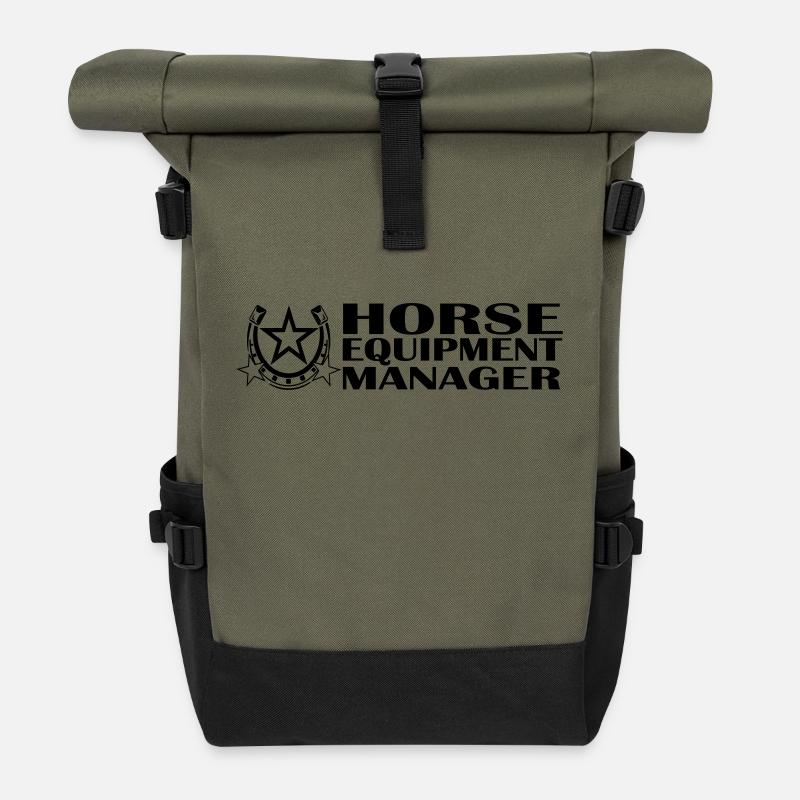 Horse Equipment Manager 2 Turniertrottel - Rolltop Rucksack - Olive/Schwarz
